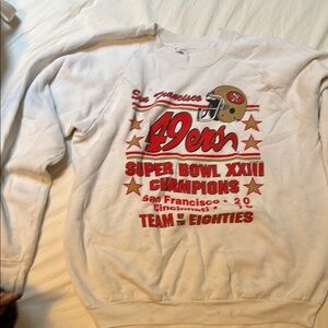 Fruit of the Loom Red and White Crewneck Sweater